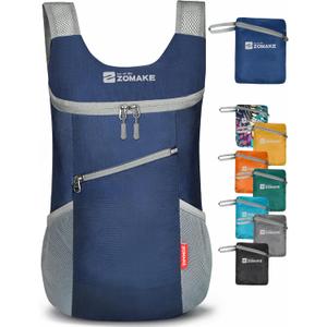 ZOMAKE Lightweight Packable Backpack,Foldable Backpacks Small Daypack for Hiking Water Resistant Day Bag for Travel(14L,Navy Blue)
