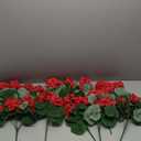 Hananona 12 Bundles Artificial Geranium Flowers for Outdoors Silk Geranium Flowers Outdoor UV Resistant Garden Plants Faux Flower for Home Kitchen Table Centerpieces Decor (12, Red)