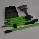 MXF Pooper Scooper, Dog Pooper Scooper Long Handle Stainless Metal Tray and Rake Set for Medium Small Dogs Heavy Duty - Use on Grass, Dirt or Gravel - Pet Supplies (Green)