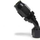 Fragola Fitting, Hose End, Race-Rite, PTFE Hose, 45 Degree, 8 an Hose to 8 an Female, Swivel, Aluminum, Black, Each