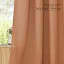 NICETOWN Burnt Orange Linen Kitchen Curtains 36 inch Length, Decorative Thick Flax Small Window Treatments Privacy Assured with Light Filtering for Bedroom/Bathroom, W55 x L36, 2 Panels
