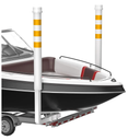 Josmimic Boat Trailer Guide Accessories: Adjustable Trailer Poles with Reflective PVC Covers, Heavy-Duty 201 Stainless Steel Frame, Easy Installation for Pontoon, Ski, and Fishing Boat Trailers