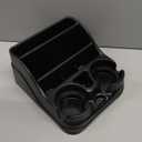 Small Center Console for Cars, Trucks, Minivans, SUVs, Vehicle Organizer, Cup Holders, Recycled Plastic, Made in USA (Black)