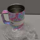 Lilly Pulitzer 16 Oz Travel Mug with Handle and Lid, Stainless Steel Insulated Coffee Tumbler, Double Wall Metal Cup, Seaing Things