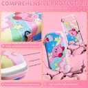 HYPERCASE Cute Anime Switch OLED Carrying Case Set, with Portable Travel Storage Bag of Pink Lining, Hardshell Protective Cover Skin, HD Screen Protector, Shoulder Strap & 2 Kawaii Thumb Caps