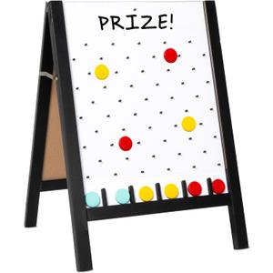 Ilyapa Board - Large Portable Prize Drop Game for Events and Trade Show - 21 x 30 Inch Double Sided - Wooden A-Frame Whiteboard Sign, Eraser