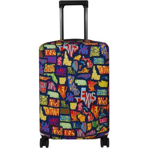 Explore Land Travel Luggage Cover Suitcase Protector Fits 31-32 Inch Case (America Map, XL)