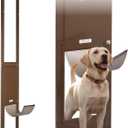 VEVOR Dog Door for Sliding Glass Door, 75 7/8 to 80 11/16 in Adjustable Height, Aluminum Alloy Frame with Rotating Hinges, Lock Design, 10 1/4 x 16 1/4 in Flap, Sliding Glass Pet Door for Renters