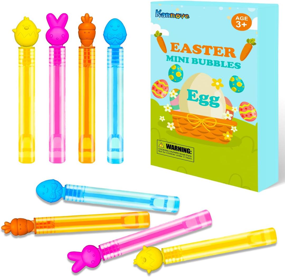 Easter Mini Bubbles Wands Toys Gifts for Toddlers,20 Pack Small Bubble Party Favors for Kids,Easter Goodie Gift Treat Bags Stuffers Basket Essentials,Non Candy Prize Stuff Pinata Fillers for Classroom