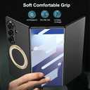 Magnetic Case for Samsung Galaxy Z Trifold with Built-in Screen Protector and Rotating Ring Kickstand, [Compatible with Wireless Charging] Slim Hard PC Shockproof Cover for Galaxy Z Trifold(Black)