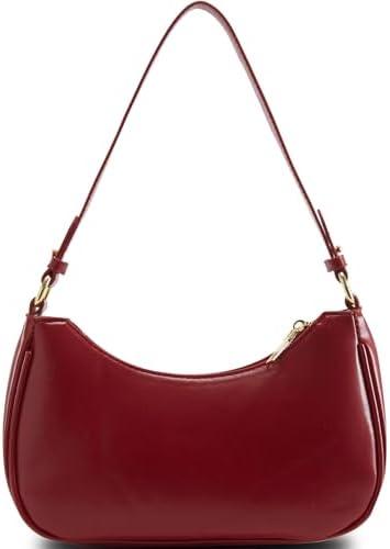 Shoulder Bag for Women Y2K Trendy Hobo Handbags Purse Vegan Leather Clutch Handbag with 2 Adjustable Removable Straps