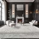 Washable Rugs 8x10 for Living Room - Stain Resistant Non-Shedding Modern Abstract Area Rug, Soft Thin Indoor No Slip Carpet for Bedroom, Dining Table, Home Office - Charcoal Grey (8'x10')