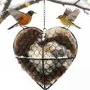 Handmade Alpaca Fiber Bird Nesting Heart, Birds Nests Material Holder, Winter Tree Shelter for Wild Bird, Hummingbird Houses Nest Boxes Gifts for Outside Garden Art Birdhouse