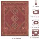 10x14 Area Rug - Washable Ultra-Thin Carpet Non-Slip Crimson Red
