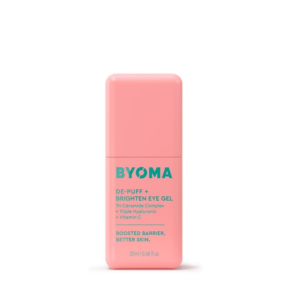 BYOMA De-Puff + Brighten Eye Gel - Lightweight Gel Eye Cream for Dark Circles, Puffiness & Wrinkles - Under Eye Cream With Hyaluronic Acid & Vitamin C - Barrier Repair Skincare - 0.68 fl. oz