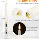 Reginary 36 Pieces Flameless Taper Candles Battery Operated Bulk 11" Plastic Lights LED Candlesticks Window Candles for Birthday Wedding Church Decor Party Supplies(Ivory)