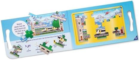 Melissa & Doug Take-Along Magnetic Jigsaw Puzzle Set – Vehicles (2 x 15 Piece) Travel Activity Toy for Preschoolers and Kids Ages 3+