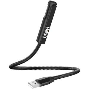 MillSO USB Microphone for Laptop Gooseneck Portable Mini USB Computer Microphone Plug&Play Omnidirectional External PC Microphone for YouTube, Streaming, Podcasting, Recording, Gaming - 1 FT