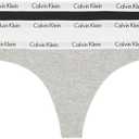 Calvin Klein Women's Carousel Logo Cotton Stretch Thong Panties, 3 Pack