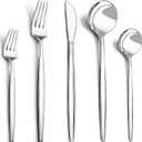 40-Piece Silverware Set for 8, CEKEE Stainless Steel Flatware Cutlery Set Included Knife Spoon and Fork, Kitchen Utensils Set for Home Hotel Wedding Restaurant - Mirror Polished & Dishwasher Safe