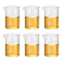PATIKIL 10ml Low Form Glass Beaker, 6Pcs 3.3 Borosilicate Glass Beakers Graduated Measuring Cup with Spout for Lab Experiment, Cooking and Baking, Clear