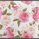 susiyo Kitchen Mat Beautiful Floral Pink Roses Kitchen Rug Mat Anti-Fatigue Comfort Floor Mat Non Slip Oil Stain Resistant Easy to Clean Kitchen Rug Bath Rug Carpet for Indoor Outdoor Doormat