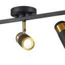 Black 5 Lights Spot Light, Fixture Matte Black LED Track Lighting Fixtures, Modern Flush Mount Ceiling Light for Bedroom Living Room Kitchen Island