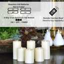 HoogaLife Flameless Candles 1200 Hours Flame Effect (D 3" x H 7") Ivory Auto-Moving 3D Wick, LED Pillar Candles Real Wax with Timer Battery Operated and Remote to Buy Separately