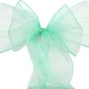 50 Pcs Organza Chair Sashes for Wedding Decoration Banquet Party Event Supplies Chair Bows Ties Cover Bands - Mint Green