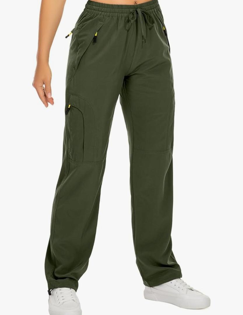 Womens Hiking Pants Quick Dry UPF 50 Lightweight Travel Golf Cargo Safari Pants Zipper Pockets M