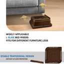 ANNKUT Bed Risers 3 Inch Heavy Duty, Furniture Risers for Bed Desk Table Sofa Couch,Oversized Bed Lifts Risers,Support up to 5000 Lbs(4 Pack Brown)