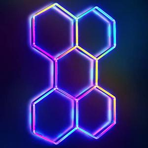 GOSLARLIT 24 Pack Remote Hexagon Lights, RGB Garage LED Panel Light