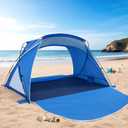 Beach Tent, Portable Sun Shelter for 2/3/4/6-8 Person with UPF 50+ UV Protection, Easy Setup Waterproof Beach Shade Canopy Cabana for Family Outdoor and Picnics, Fishing with Carrying Bag