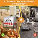 95 lb Chicken Feeder with 10 No-Waste Ports – Extra-Large Galvanized Metal Poultry Feeder with Adjustable Height Heavy-Duty Stand – Outdoor Feed Box for Chickens, Ducks & Geese
