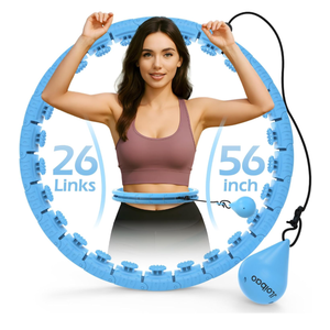 Weighted Hula Circle with 26 Links(56 Inch) for Adults Weight Loss, Infinity Fitness Hoop Plus Size, for Women Smart Exercise Equipment