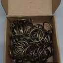 GASRONS 50 Packs Bronze Metal Curtain Rings with Eyelets, 1.25 inch Inner Diameter Drapery Rings Apply for Curtain Rods(Fits Up to 1-Inch Rod)