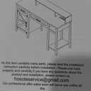 Vabches 55" Farmhouse Executive Desk with LED Lights and Power Outlets, Computer Desk with Drawers & Monitor Stand, Large Home Office Desk Storage Cabinet, Workspace for Study.