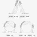Ling's moment Artificial Wedding Arch Flowers Kit Pack of 4, 2pcs Hanging Silk Flowers Arrangement 2pcs Chiffon Drapes Ceremony Spring Fake Rose Arbor Backdrop White Sage Floral Party Outdoor Decor