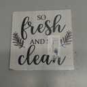 So Fresh and So Clean Wood Box Sign Rustic Wooden Box Sign Farmhouse Home Bathroom Laundry Room Desk Shelf Decor (5 X 5 Inch)