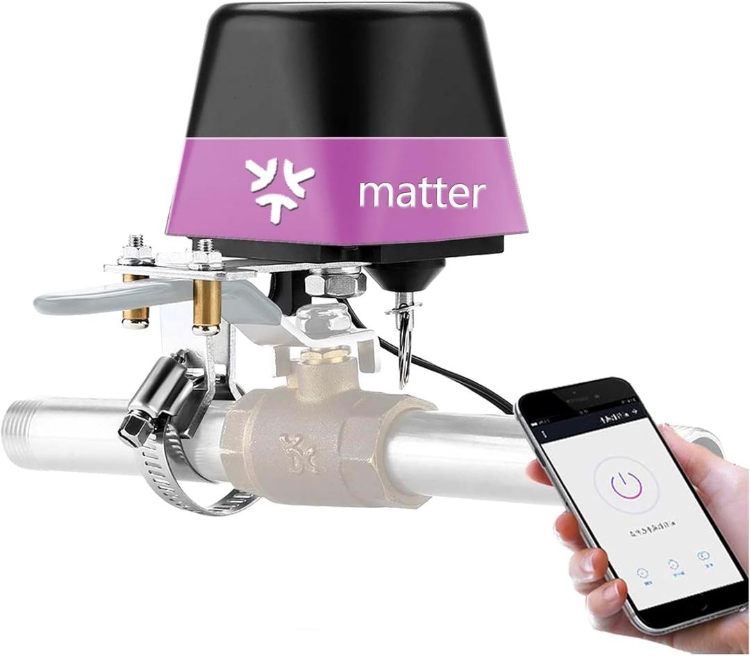 UseeLink Matter Water Valve, Smart Water Shut Off Valve, Automatic Valve Controller Timer, Compatible with Alexa, Apple Home, 1 Pack