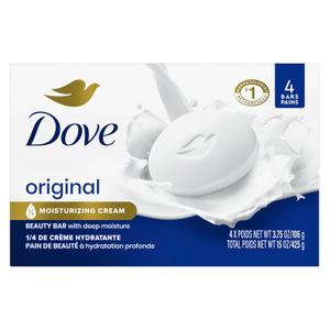 Dove Beauty Bar Gentle Skin Cleanser Moisturizing for Gentle Soft Skin Care Original Made With 1/4 Moisturizing Cream 3.75 oz, 7 Bars