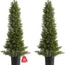 VEVOR Artificial Cedar Topiary Trees, 36 inch 2 Set Faux Pine Shrubs Plants, Fake Silk Tree Look Real, Easy Assembly for Decor Front Porch Outdoor Patio Garden Balcony Backyard Indoor Office 3FT