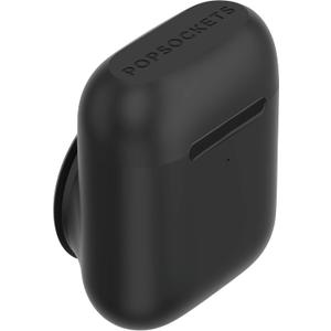PopSockets PopGrip Headphone Case Compatible with AirPods: Swappable Grip and AirPods Holder for Phones and Tablets - Black