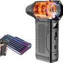 Compressed Air Duster,200,000RPM Electric Air Duster with LED Display,8Gear Adjustable Mini Air Broom, for Keyboard,PC,Car and Home,Replace Compressed Air Can (Matte Black)