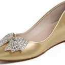 QXCGDYXT Women's Wedges Heels for Women Pumps Comfortable Closed Toe Dressy Shoes Women Pumps Wedge Shoes for Wedding Work Office Party 2 Inches (11, Gold)