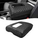 KBH Center Console Armrest Cover for Toyota Tundra 2014-2021, Vinyl Leather Trim, Arm Rest Cushion Pad, Anti-Scratch, Black