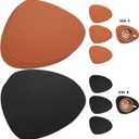 Myir JUN Placemats, Dual-Sided Placemats Waterproof Faux Leather Placemats Set of 4 Place Mats and Coasters Non-Slip Washable Table Mats for Dining Table (Black Brown, Set of 4)
