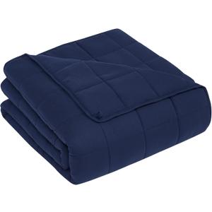 CuteKing Weighted Blanket for Adults (15lbs, 48"x72", Navy Blue) Heavy Blanket for 140-150lbs, Weighted Blanket for Cooling & Heating with Premium Glass Beads, Thick Blanket for Adult All-Season
