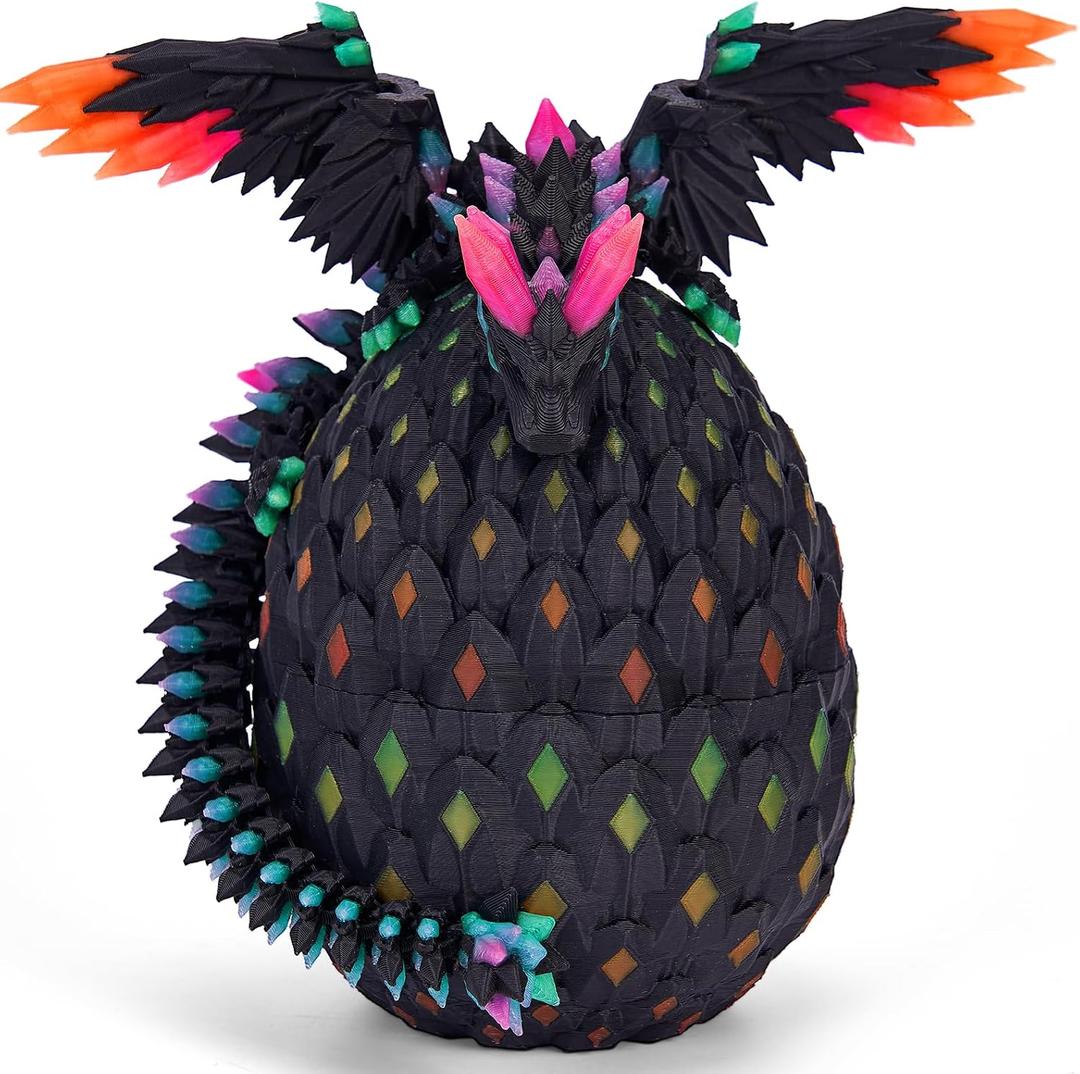 3D Printed Dragon Eggs with Wings Glow in The Dark Prefilled Easter Eggs with Dragon Toy for Basket Stuffers 3D Printed Animals for Goodie Bag Fillers Unique Easter Basket Essentials for Kids Teens