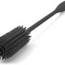 Silicone Bottle Brush, Water Bottle Cleaner Brush with Long Handle, Perfect for Cleaning Narrow Neck Containers, Vacuum Sports Bottle, Tumblers, Flask, Glassware (1 Pack, Charcoal)